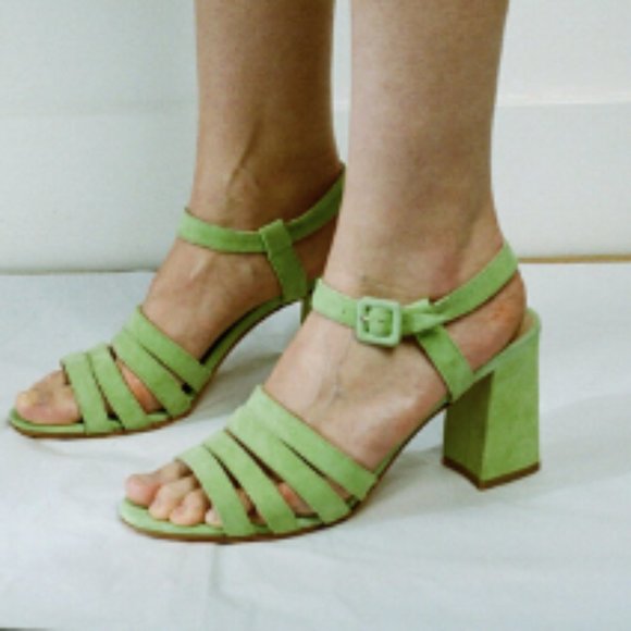 Maryam Nassir Zadeh Shoes - Maryam Nassir Zadeh Palma Leather High Sandals in Mint Green